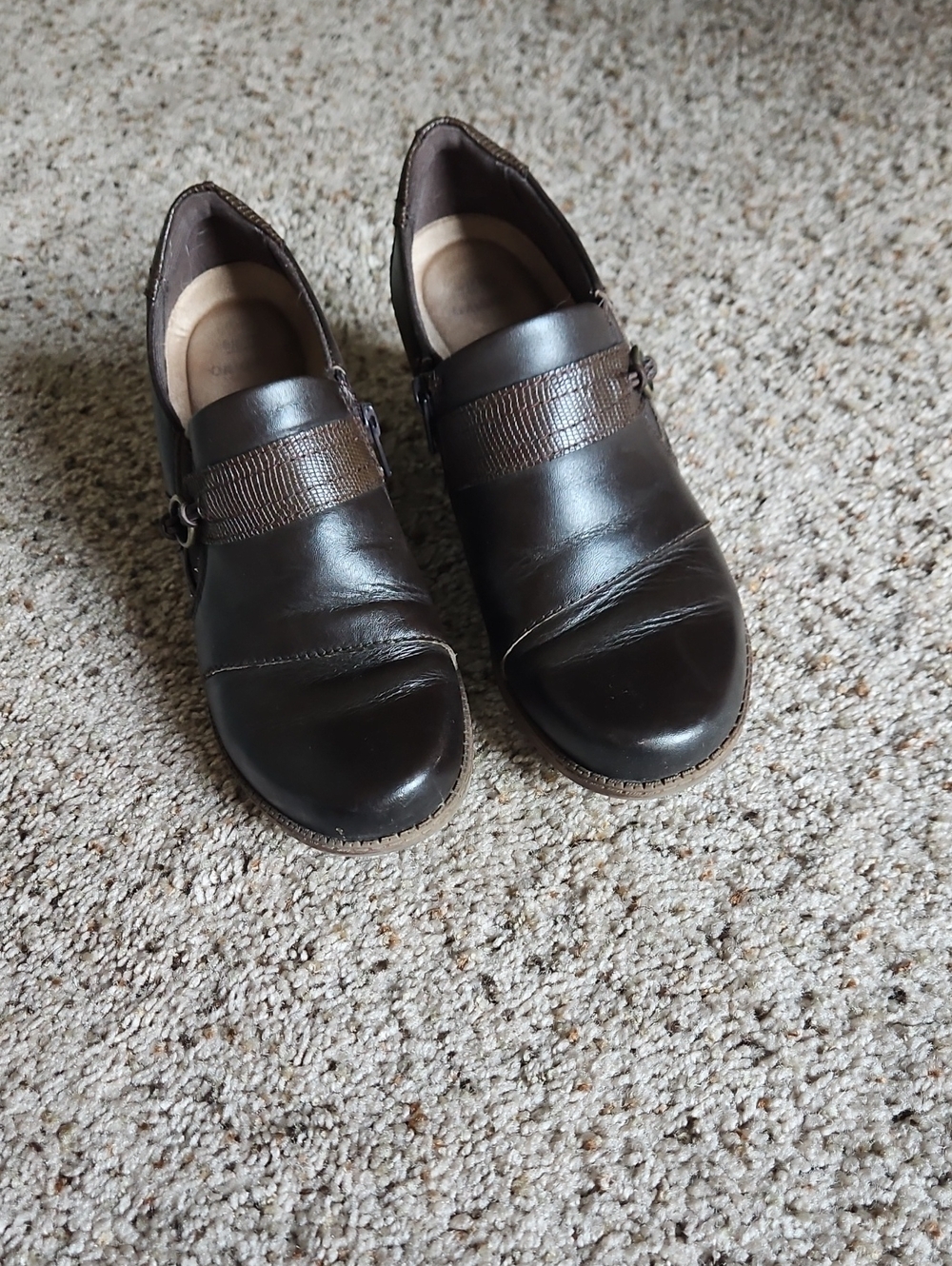 Earth Origins Women's Dark Brown Leather Ankle Booties